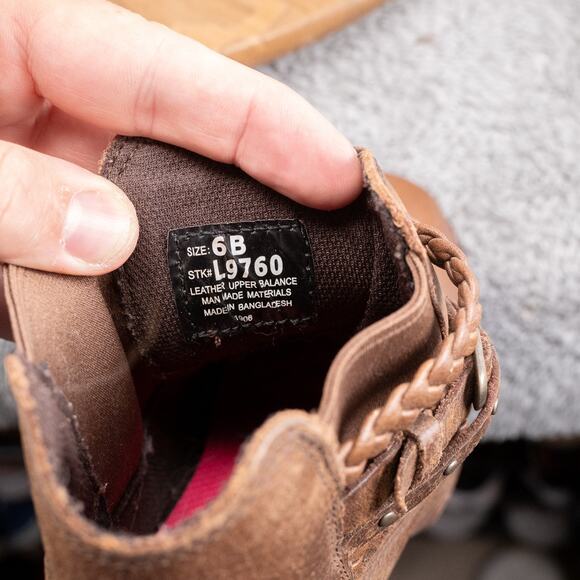 Justin Winona Women's Ankle Booties Brown Leather Cowboy Western 6 B - Picture 5 of 7